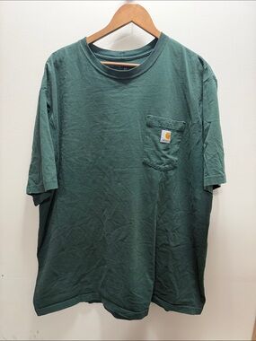 Carhartt Men’s Pocket T-Shirt — Deep Green Size XXL